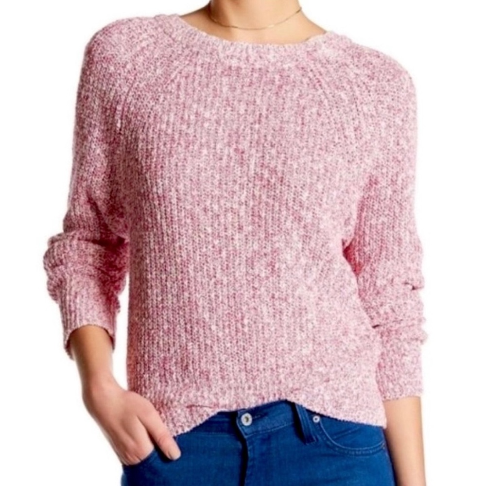 FREE PEOPLE Cotton/Linen Blend Pink Sweater
